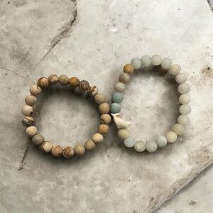 Natural Stone Beaded Bracelets Set